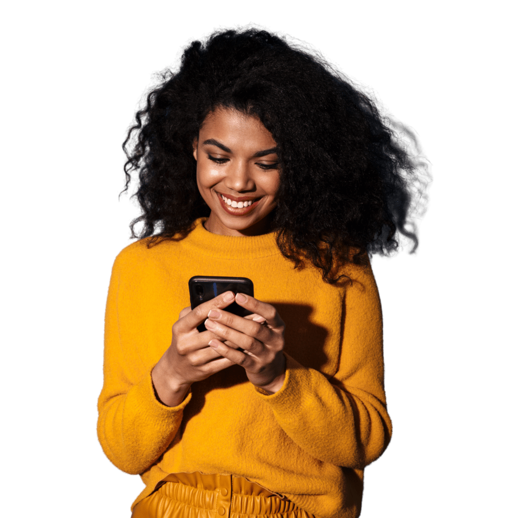 Women Looking at a phone, contact Options Care Center.