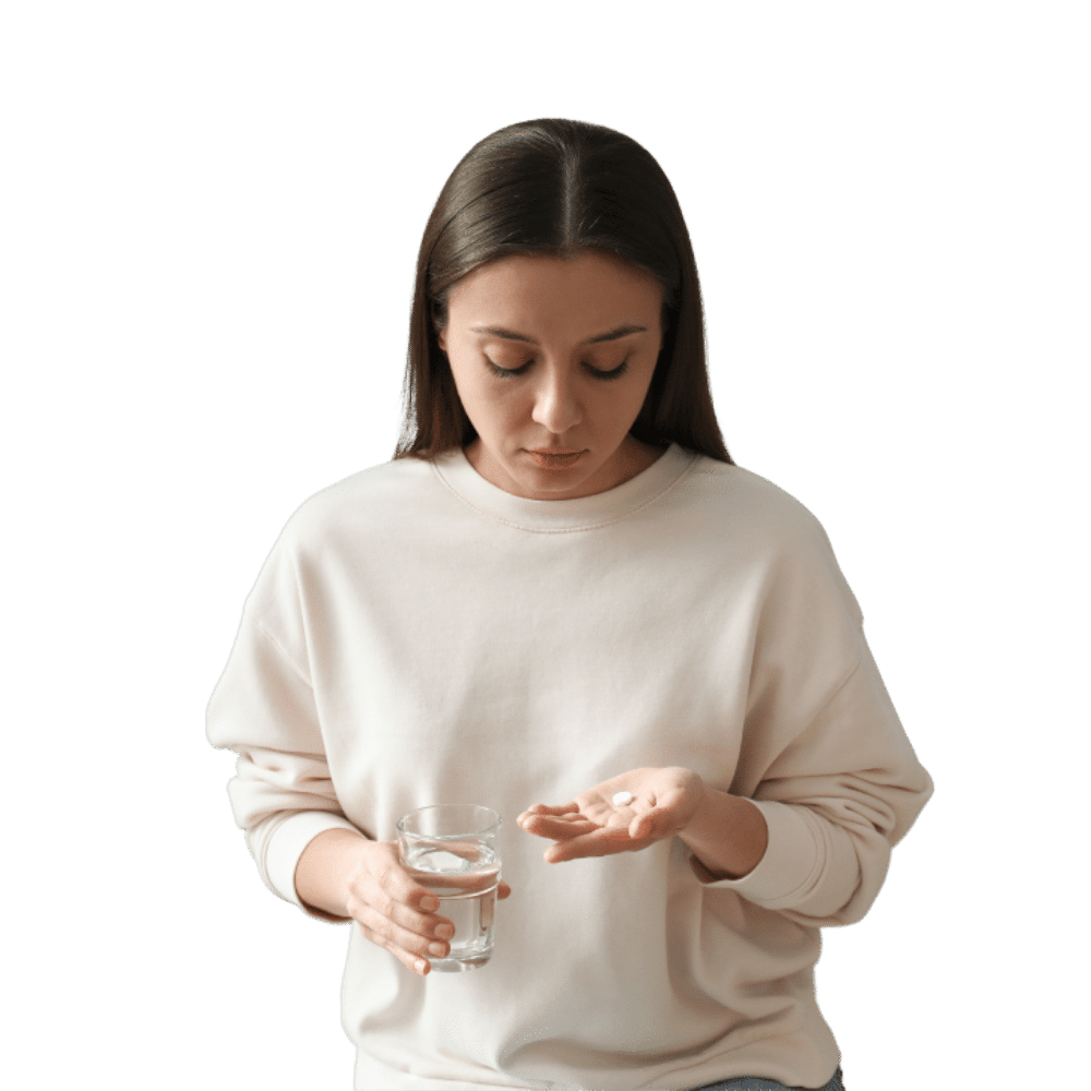 Woman considering taking abortion pills