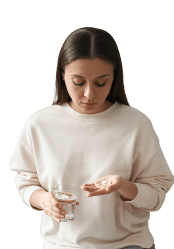 Woman considering taking abortion pills